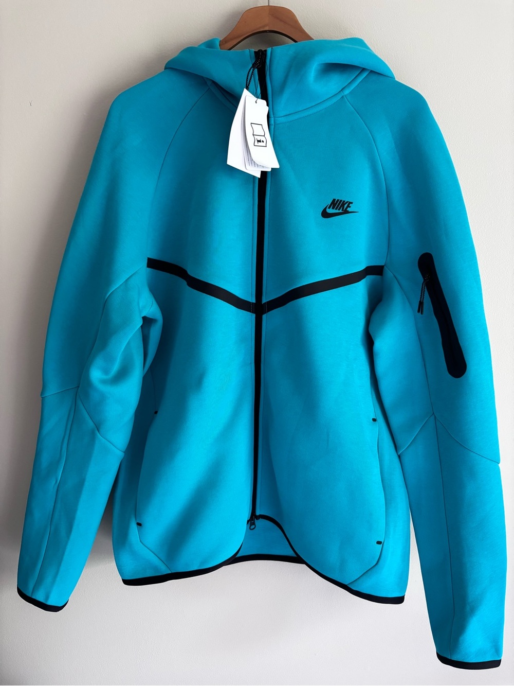 NWT Nike Sportswear Tech Fleece Full Zip Jacket Mens L Turquoise Blue HV0949-345